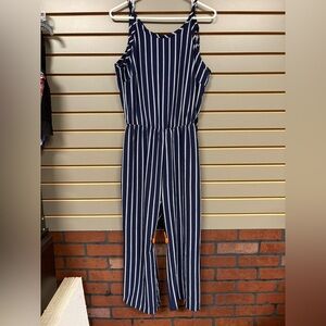 Navy Striped Pantsuit